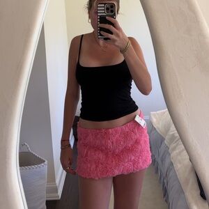 Pink rose style mini skirt